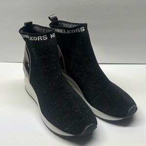 Michael Kors Womans Sock Wedge Shoe Neo Ora Size 6 Black